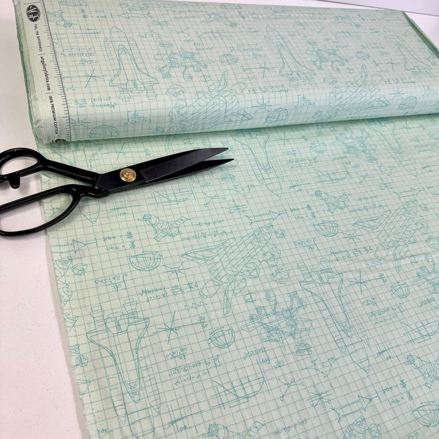 Art Gallery Fabrics - Rocket Science - Stella Engineering White