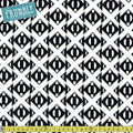 Black & White Geo Triangle Stripe White - Frumble Fabrics