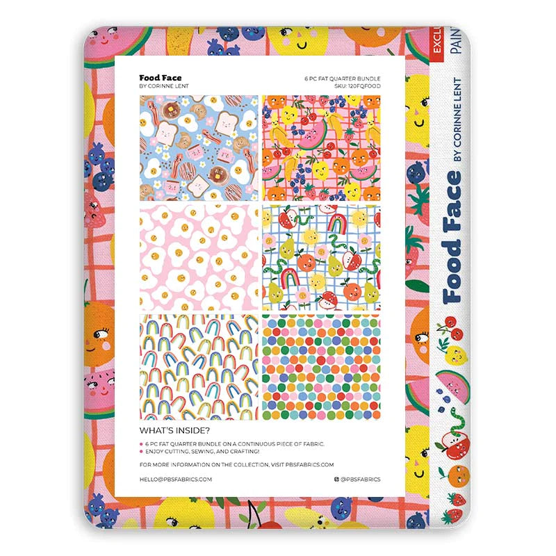 Paintbrush Studio: Food Face By Corinne Lent - Flat FQ Pack (x6)