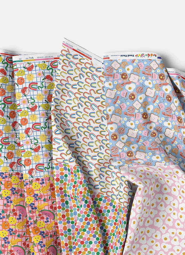 Paintbrush Studio: Food Face By Corinne Lent - Flat FQ Pack (x6)