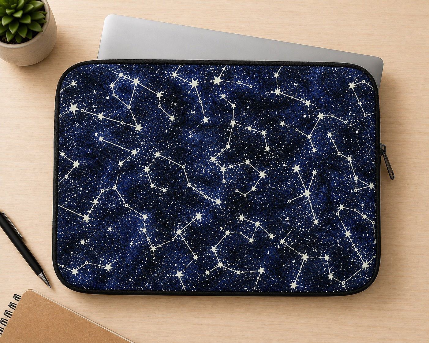Glow in the Dark Constellations Cotton Fabric - Navy