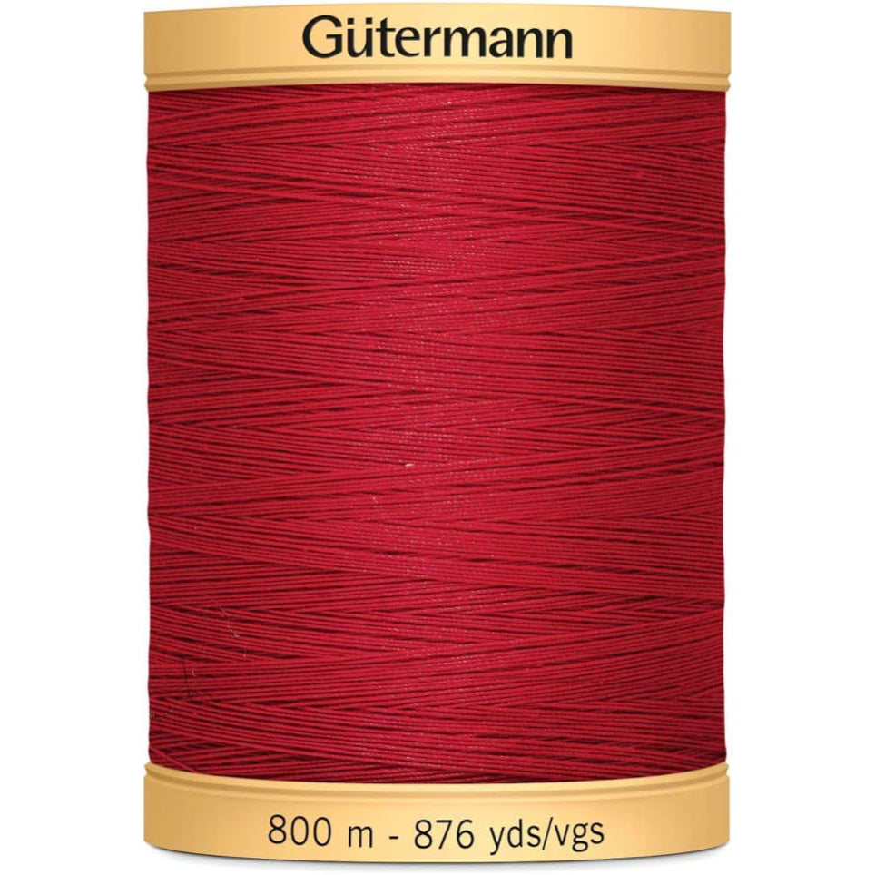 2074 Red - Natural Cotton Thread - 800m Reel