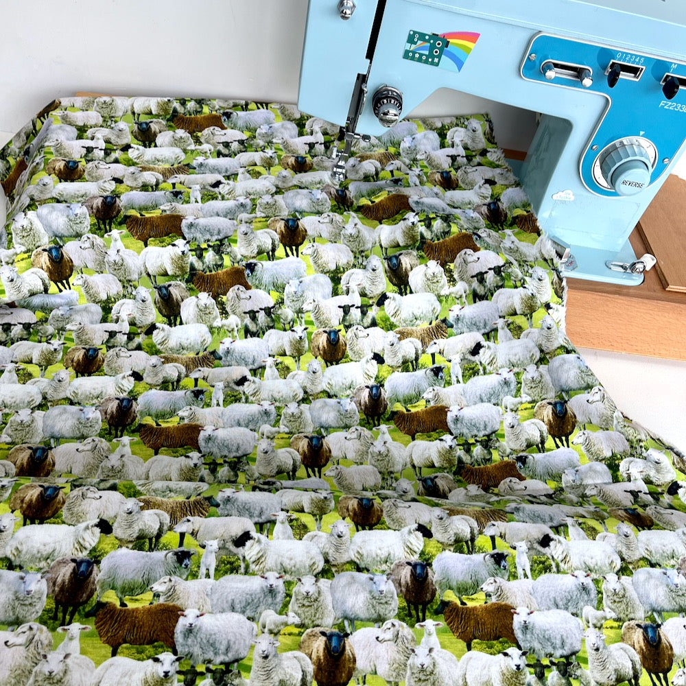 Timeless Treasures - Packed Sheep Field - Sage