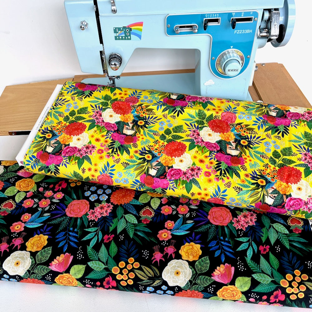Hola Frida Main Print (Buttercup) Fabric by Dear Stella