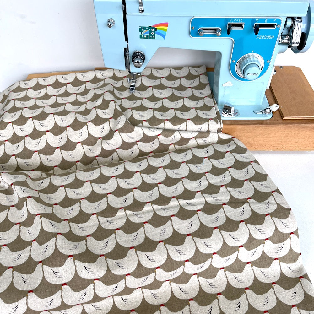 Sevenberry - Cotton Flax Prints - Chickens In a Row