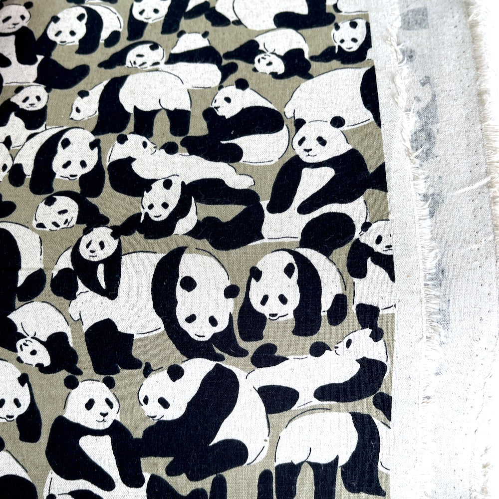 Sevenberry - Cotton Flax Prints - Playful Panda Bear