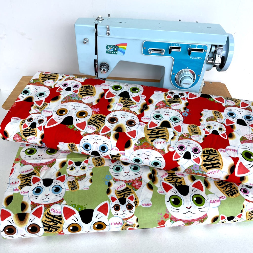 Alexander Henry - Fuku Kitty - Sage Green