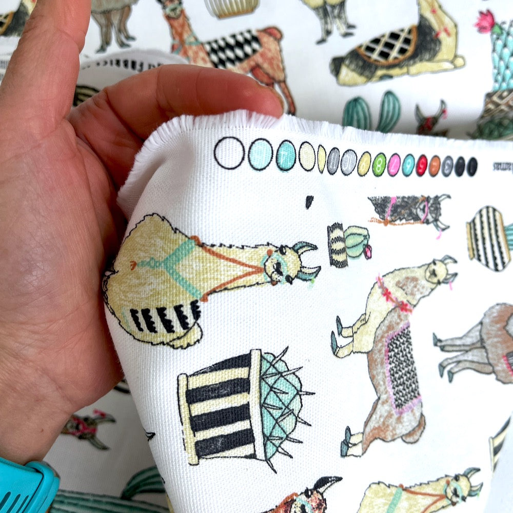 Michael Miller CANVAS - Lovely Llamas - White