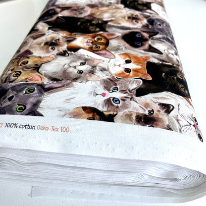 Cotton CANVAS - Cat Portraits - Multi