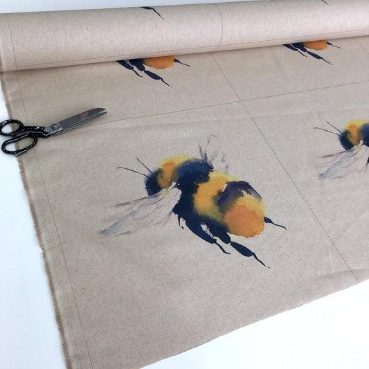 Cushion Panel - Simple Bumblebee - Linen Look Canvas