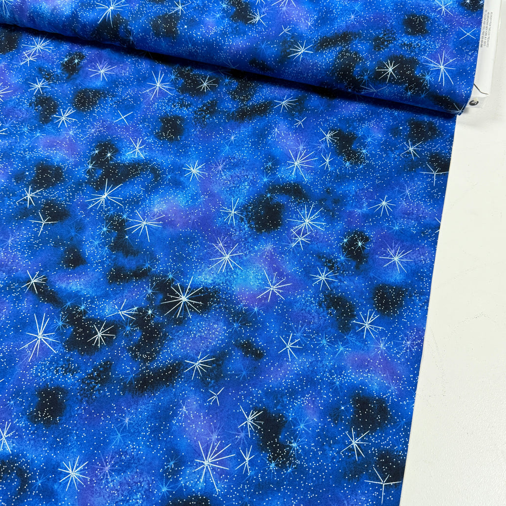 Timeless Treasures - Sparkling Sky - Indigo