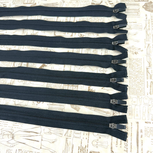 Black Open End Invisible Zips In Various Sizes - 52/55/57/60/62/67/75cm