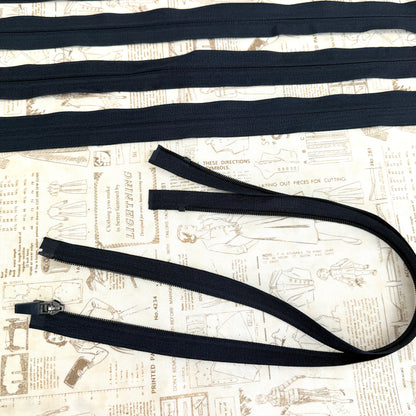 Black Open End Invisible Zips In Various Sizes - 52/55/57/60/62/67/75cm