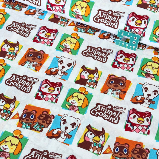 Animal Crossing: Primary Friend (White) Fabric by Springs Creative