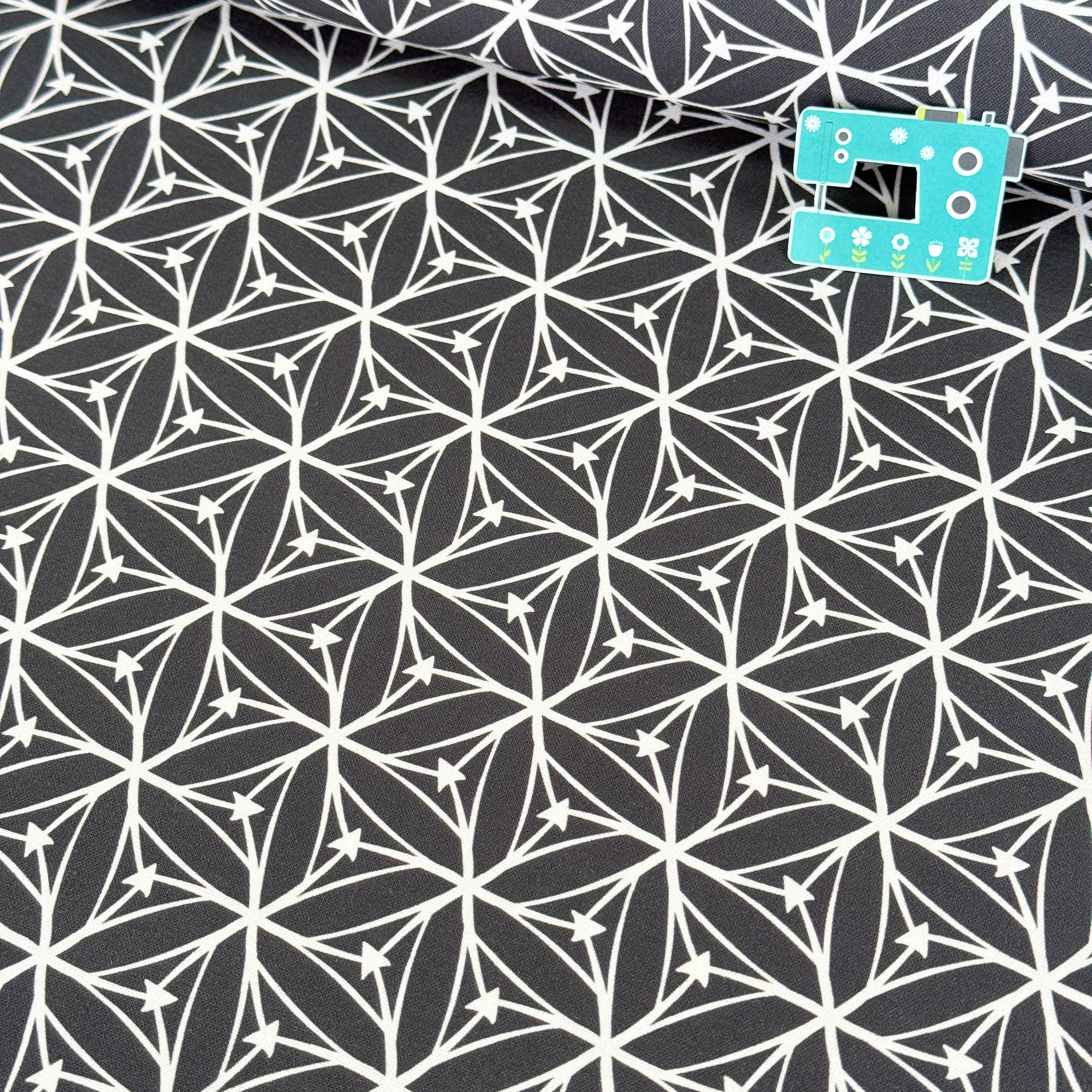 Blast Off Stargazer (Dark Grey) GOTS Organic Fabric by Cloud 9