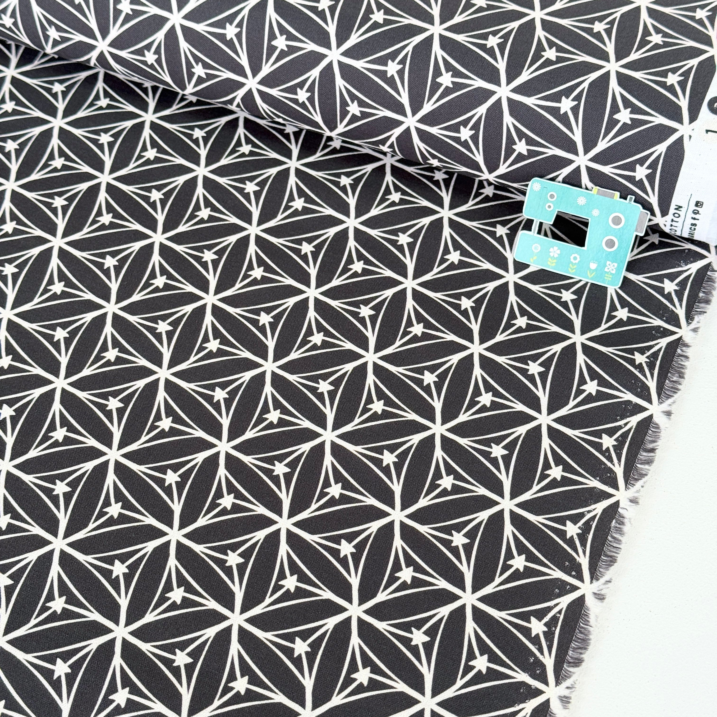 Blast Off Stargazer (Dark Grey) GOTS Organic Fabric by Cloud 9