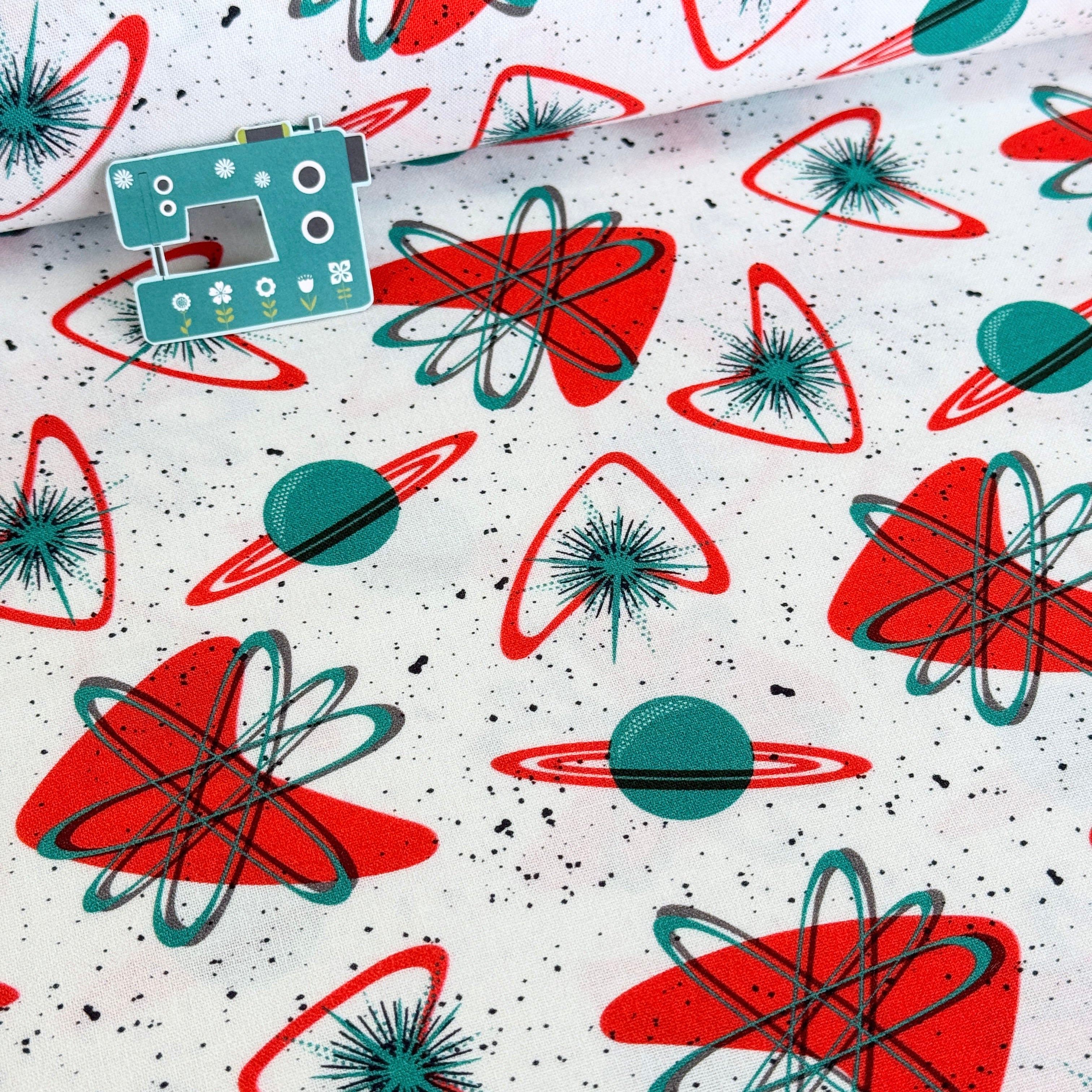 Blast Off Atomic Space (Ivory) GOTS Organic Fabric by Cloud 9