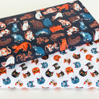 Cats Meow Faces (White) Fabric By Paintbrush Studio