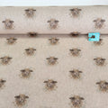 Remnant of Farm Sheep Faces on Linen Look Canvas Fabric (148cm)