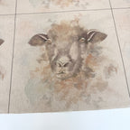 DIY Cushion Panel - Happy Sheep Face - Linen Look Canvas