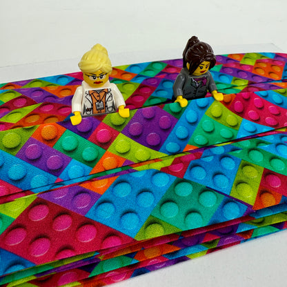 25mm Handmade Bias Binding - Limited Edition - Lego Bricks - Multi