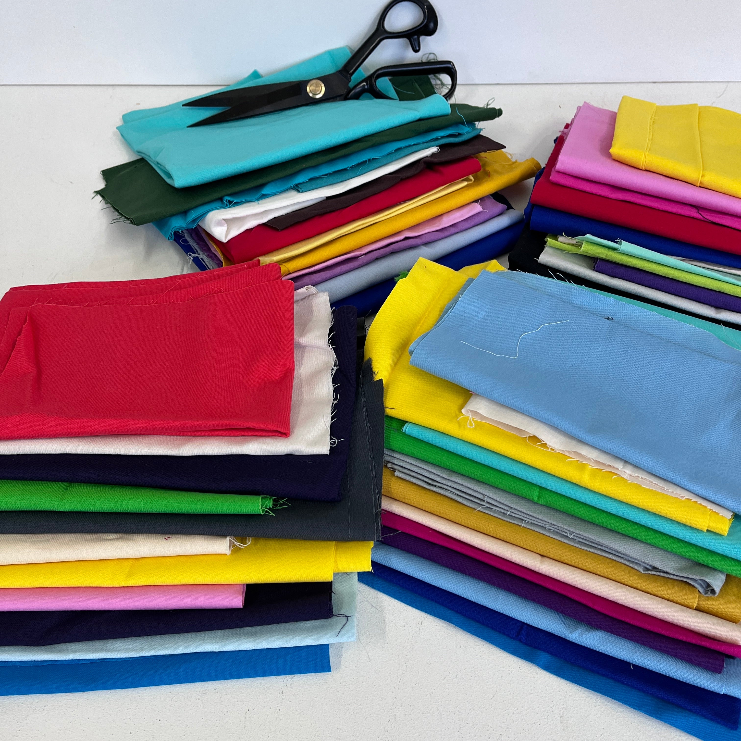 CLEARANCE Quilting Cotton Fabric Plains Solids Remnant Pack