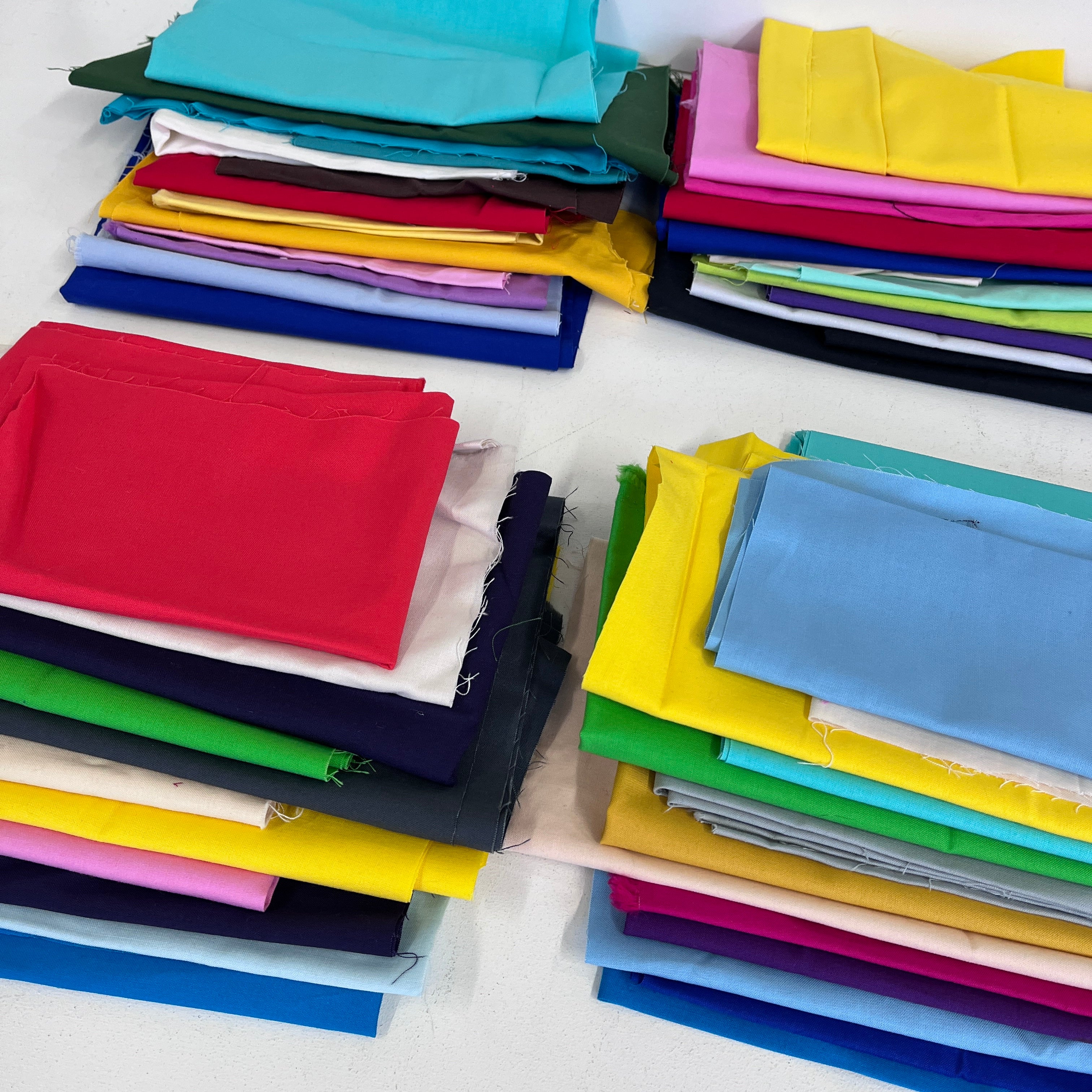 CLEARANCE Quilting Cotton Fabric Plains Solids Remnant Pack