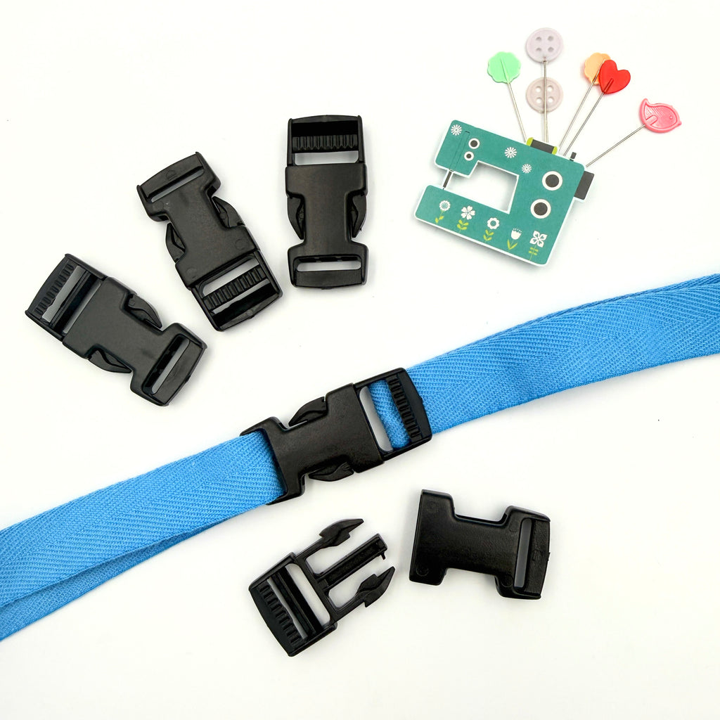 x5 Pack 19mm Delrin Plastic Buckle - Black