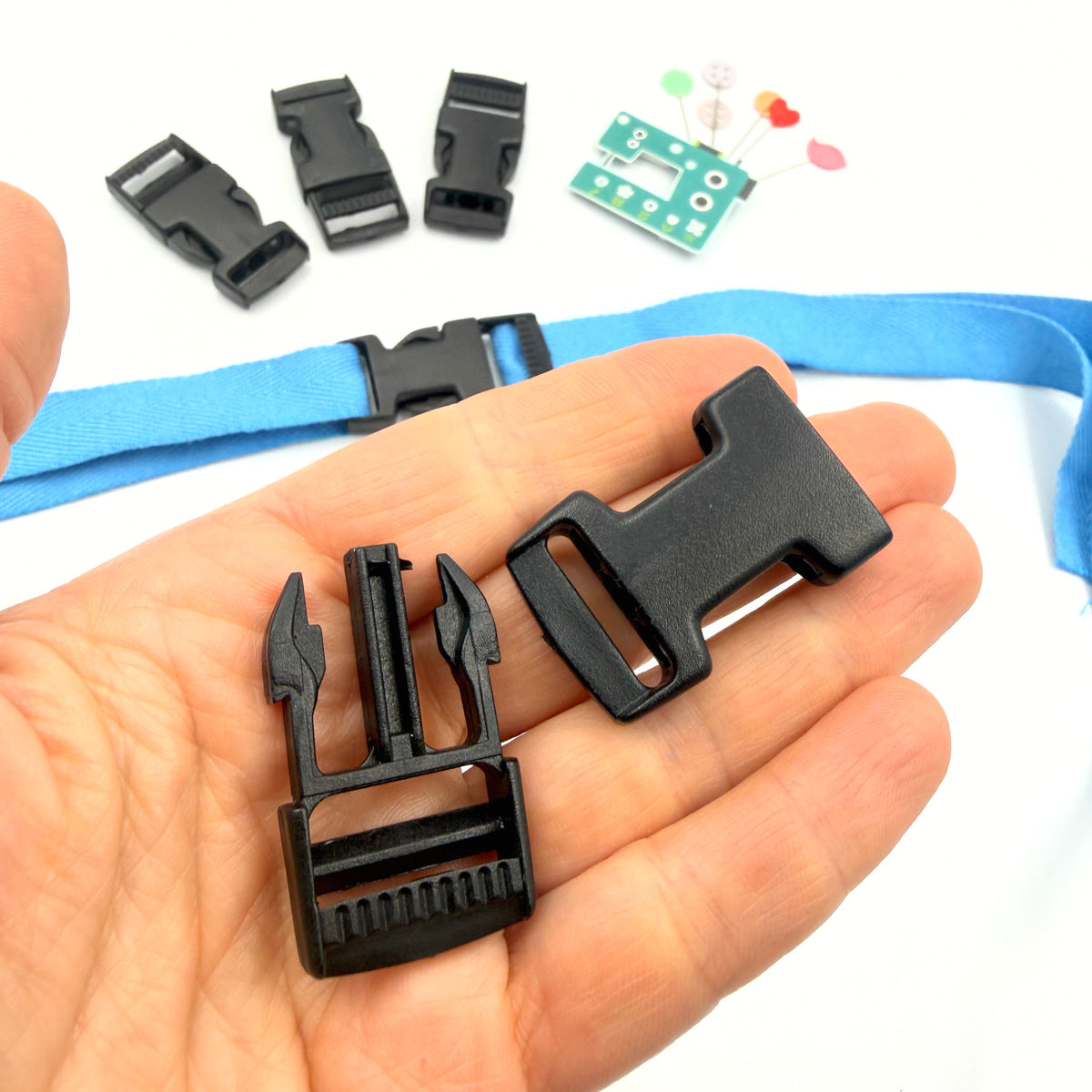 x5 Pack 19mm Delrin Plastic Buckle - Black