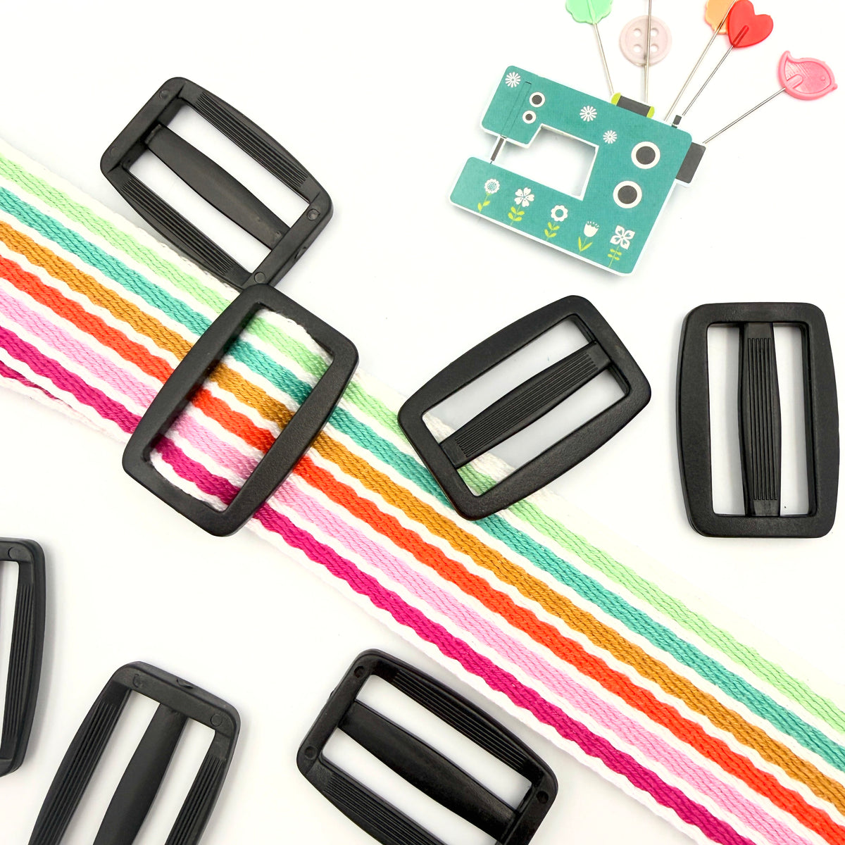 Pair of 38mm Plastic Sliders - Black