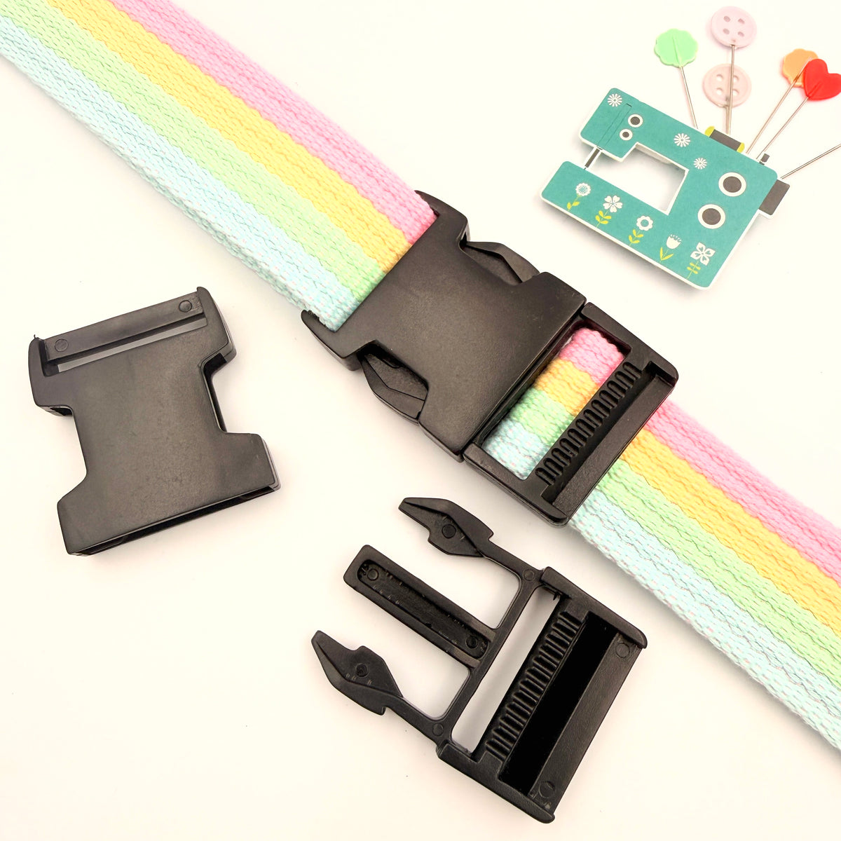 Pair of 30mm Plastic Buckle - Black