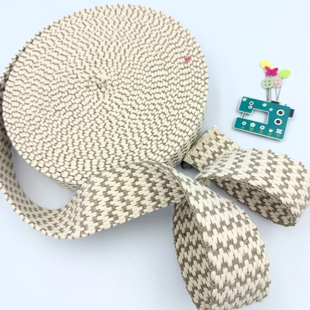 CLEARANCE: 40mm Wide Grey Bands Cotton Webbing (10 metres)