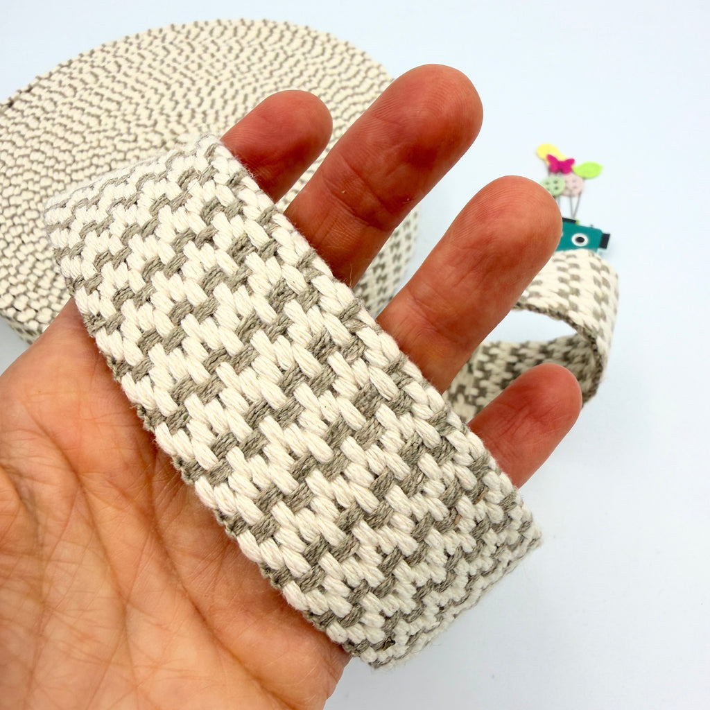 CLEARANCE: 40mm Wide Grey Bands Cotton Webbing (10 metres)