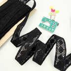 CLEARANCE: Fine Dot Cotton Lace Trim 18mm Wide - Black (8 metres)
