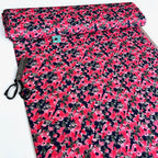 Lightweight Stretch Crepe Painted Poppy  - Deadstock Designer Fabric - Navy