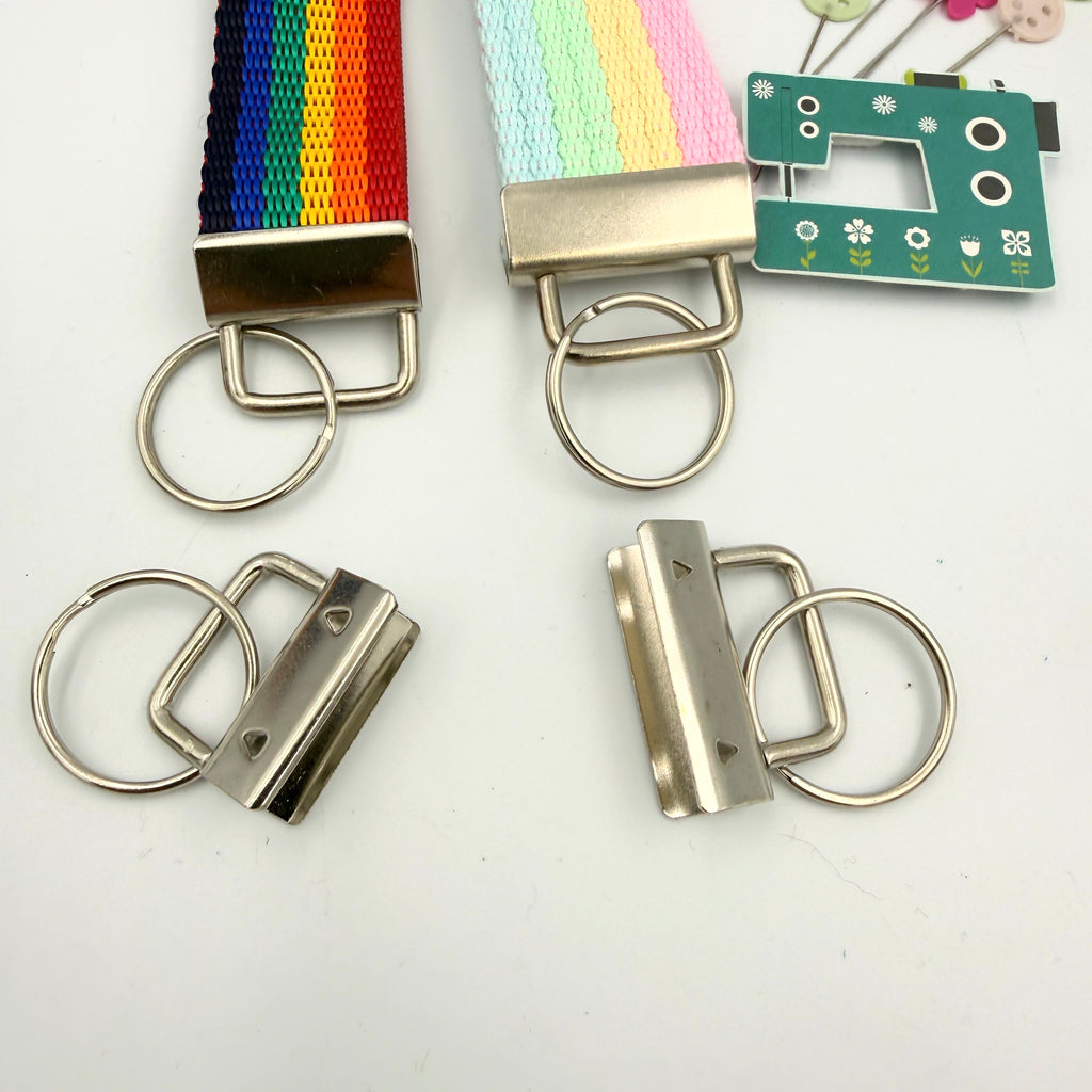 Metal Keyring Ends for Webbing & Ribbon - 25mm & 32mm