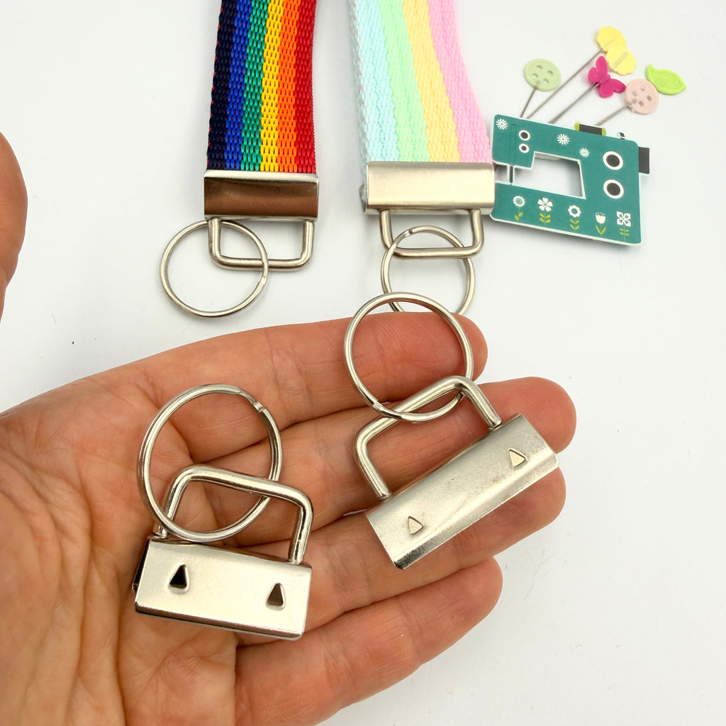 Metal Keyring Ends for Webbing & Ribbon - 25mm & 32mm