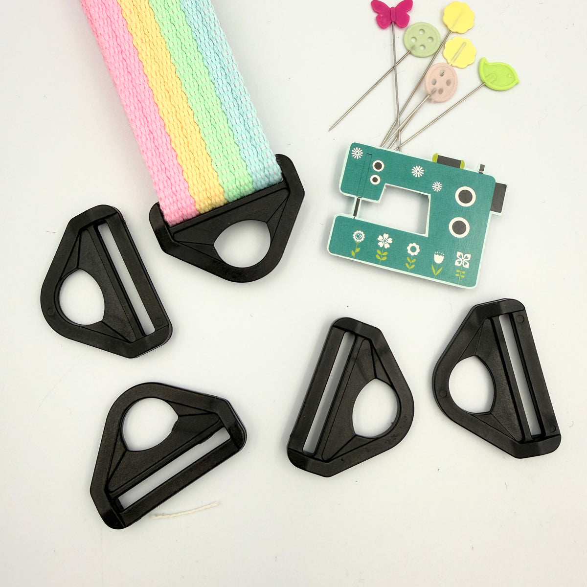32mm Delrin Triangle Rings - Black - Pack of 5