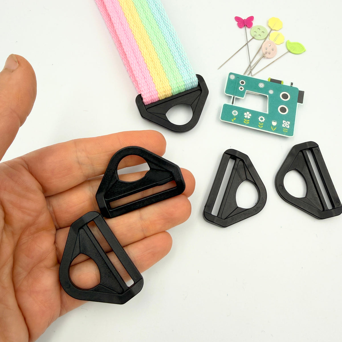 32mm Delrin Triangle Rings - Black - Pack of 5
