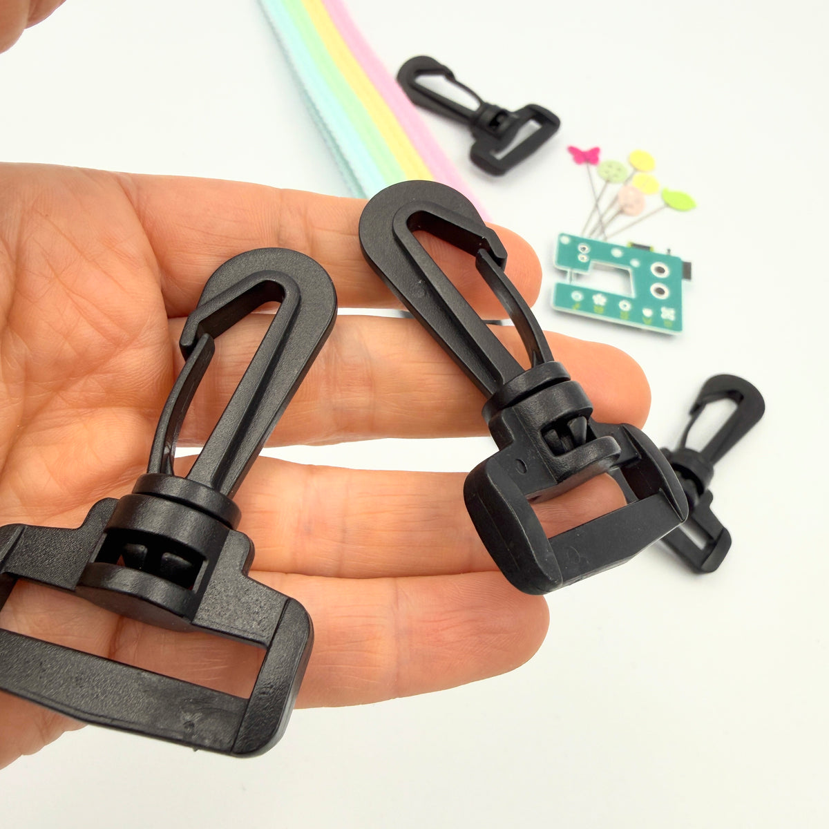 32mm Delrin Swivel Snap Hooks - Black - Pack of 5