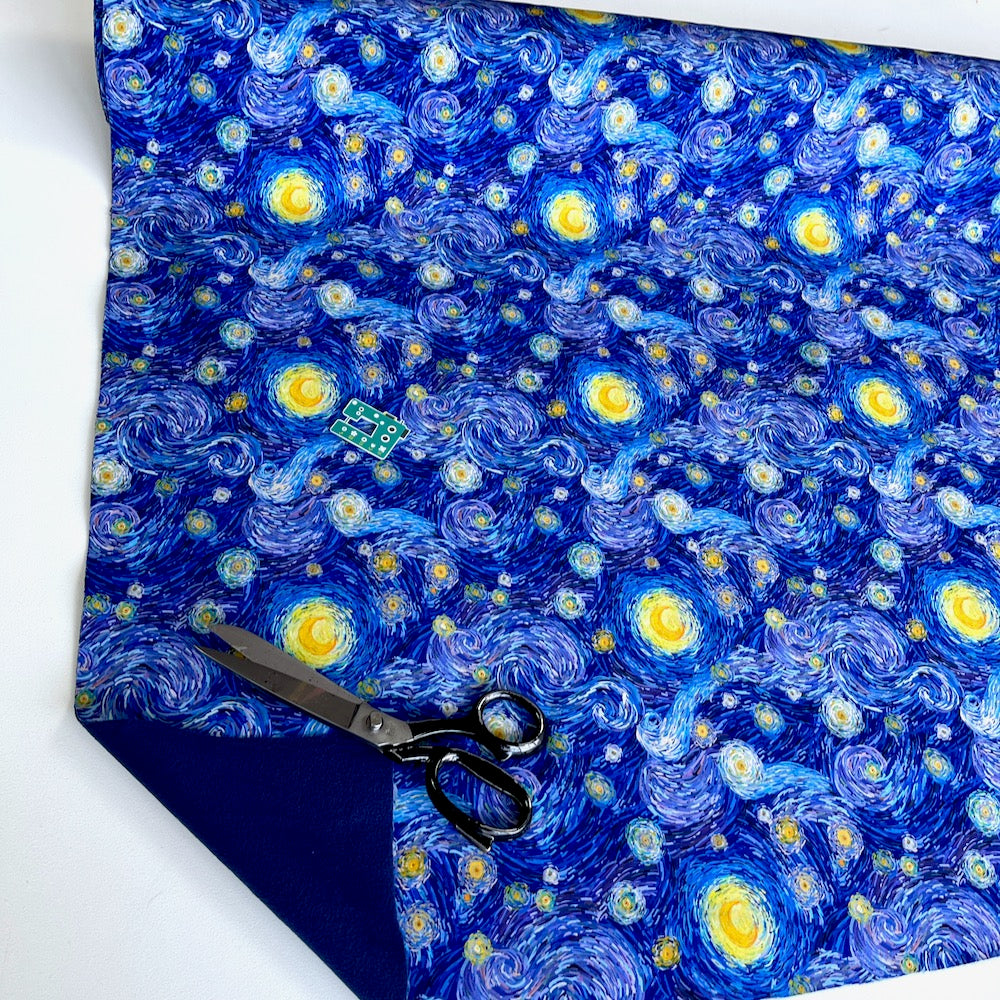 Painted Starry Sky - Soft Shell Fabric - Blue