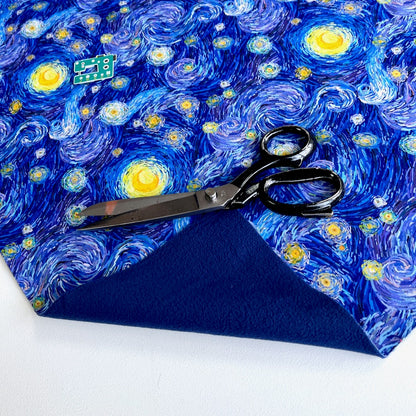 Painted Starry Sky - Soft Shell Fabric - Blue