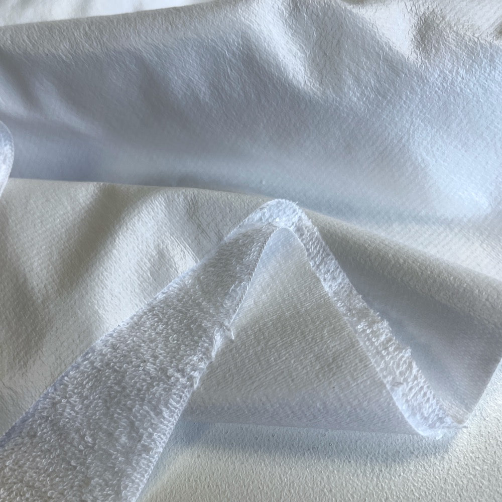 Waterproof PU Backed Towelling - White