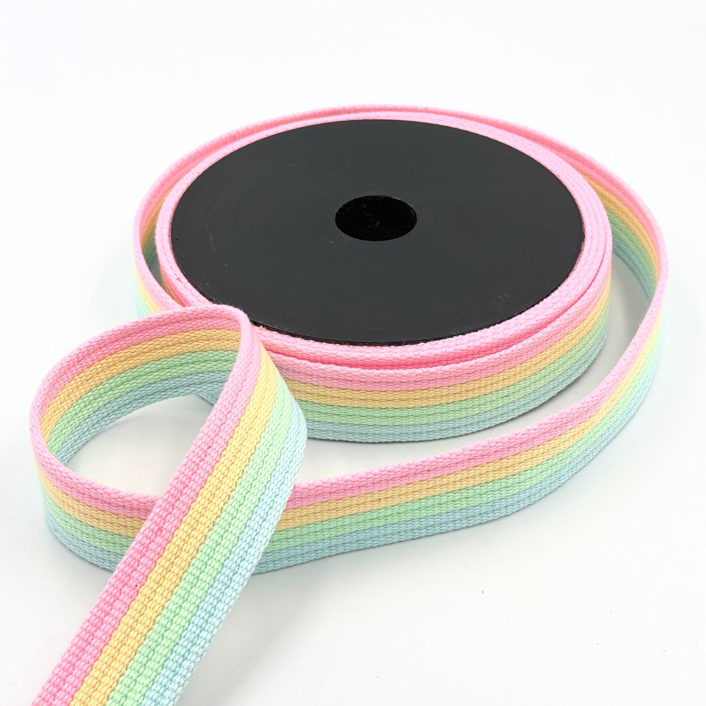 32mm Rib Weave Webbing - Pastel Rainbow