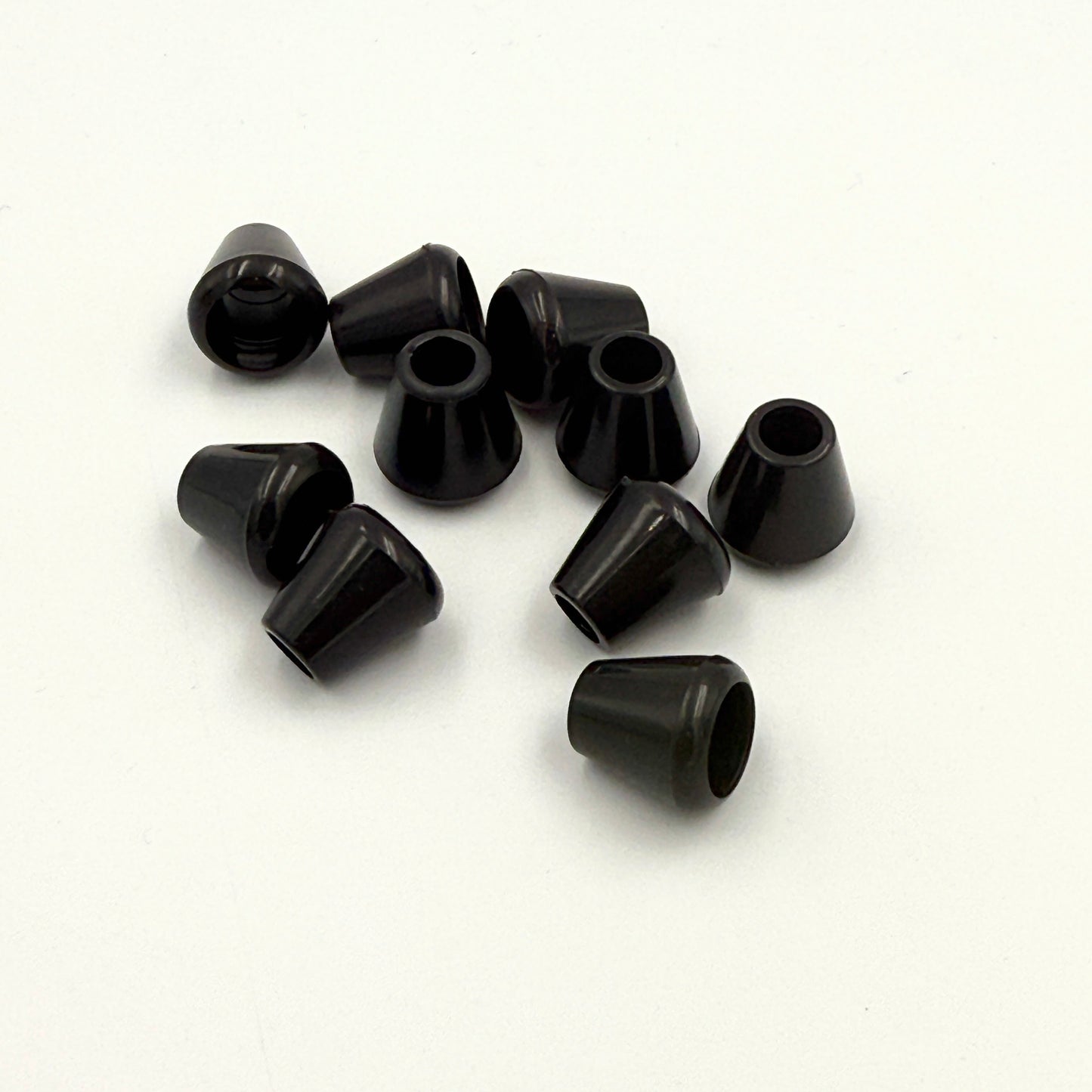 Pack of 10 Black Cord Bell Shaped End Stoppers