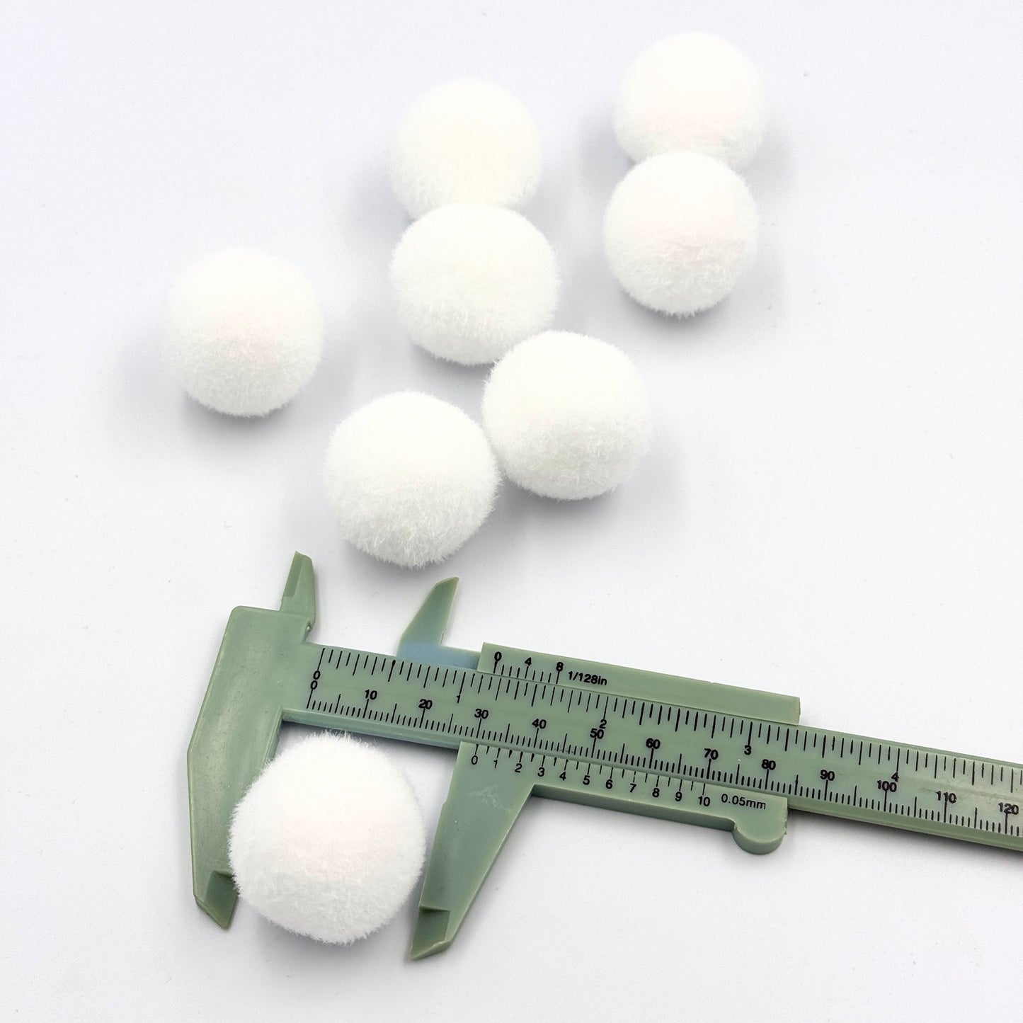 30mm Large White Pom Poms - 48 pack