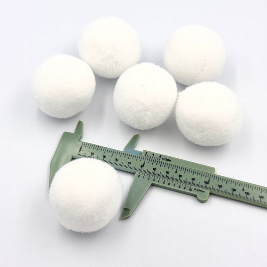 50mm Giant White Pom Poms - 12 pack