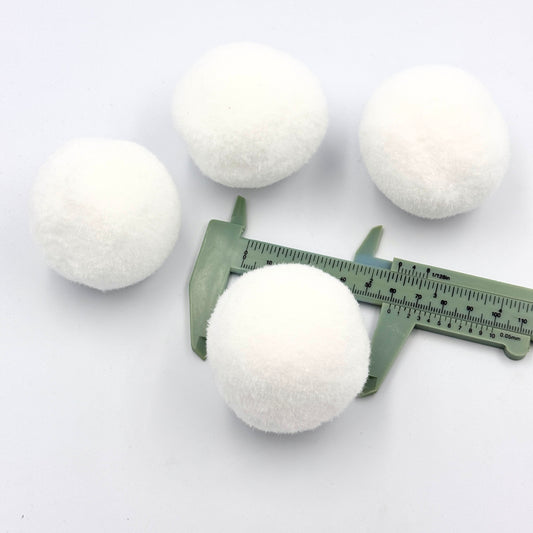 60mm Giant White Pom Poms - 8 pack