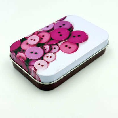4x Button Design Metal Storage Tins