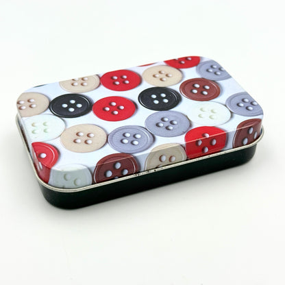 4x Button Design Metal Storage Tins